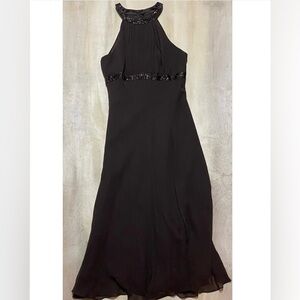 Elegant Brown Beaded Cocktail Dress